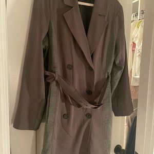 Simply Vera Menswear Trench with plaid accents